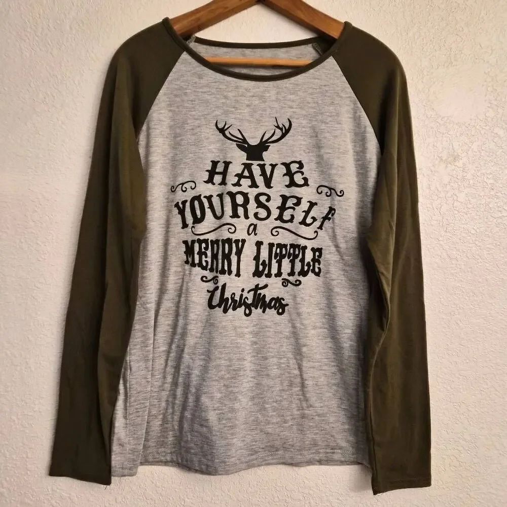 Have Yourself a Merry Little Christmas Long-sleeve Comfy Stretchy Flattering Top